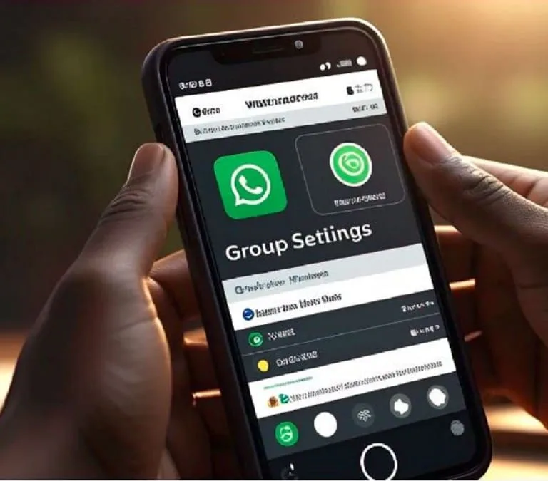 User adjusting WhatsApp group privacy settings on smartphone screen, focusing on better security and control.